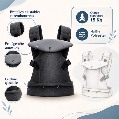 Porte-bébé pliable avec bavoir intégré