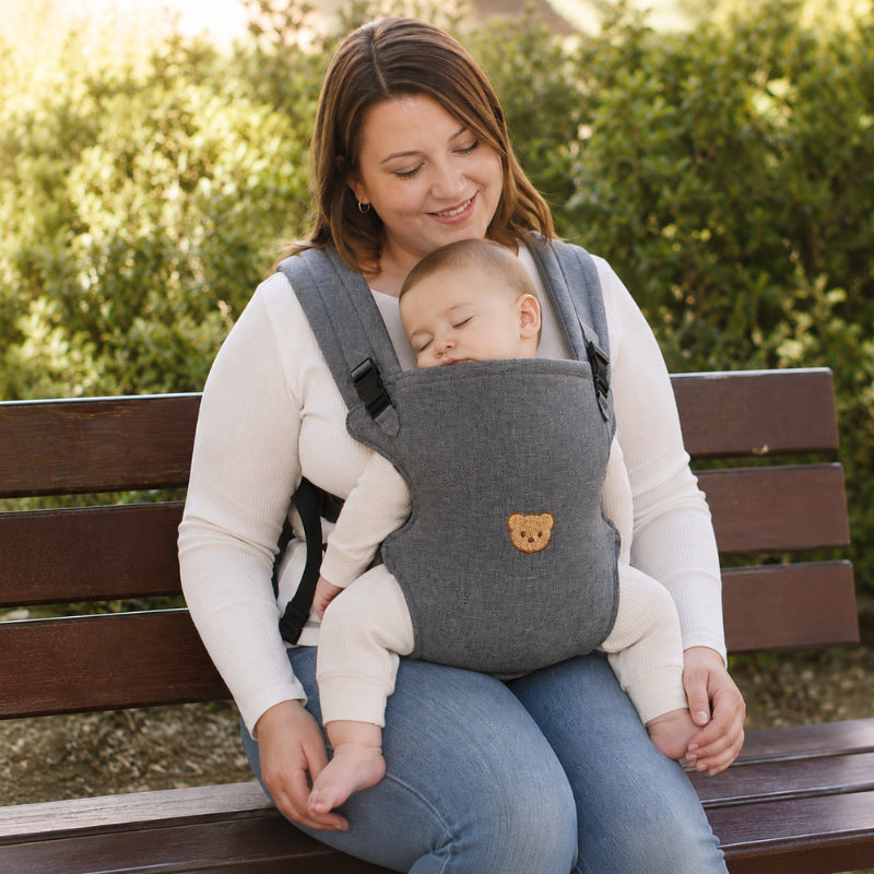 Porte-bébé ventral et dorsal - Broderie ourson mignon