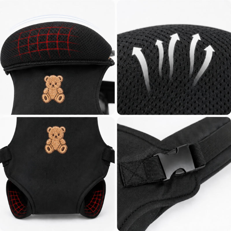 Porte-bébé ventral et dorsal - Broderie grand ourson