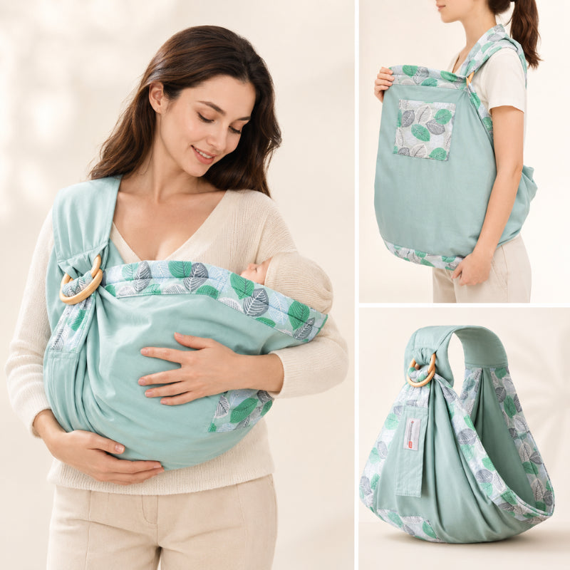 Écharpe de portage à double anneaux - Modèle floral