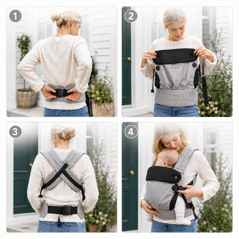 Porte-bébé coton avec assise intégré
