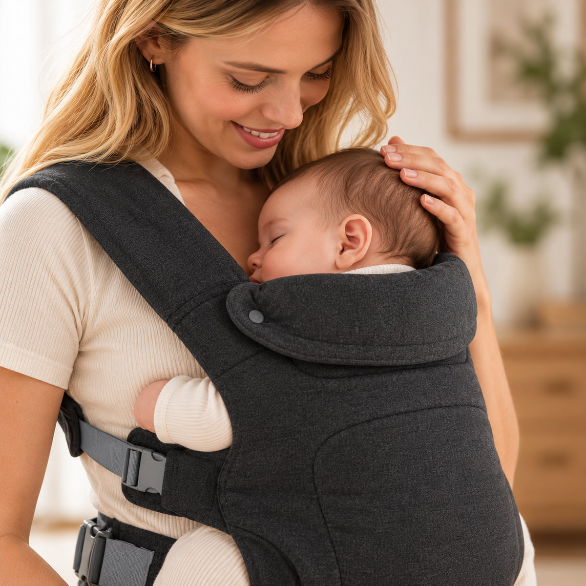 Porte-bébé croisé réglable avec ceinture