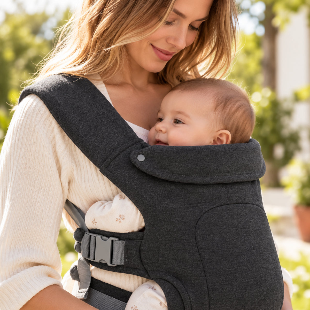 Porte-bébé croisé réglable avec ceinture