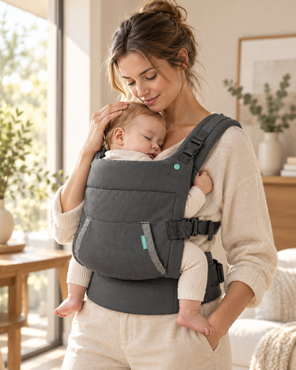 Porte-bébé réglable avec appui-tête amovible