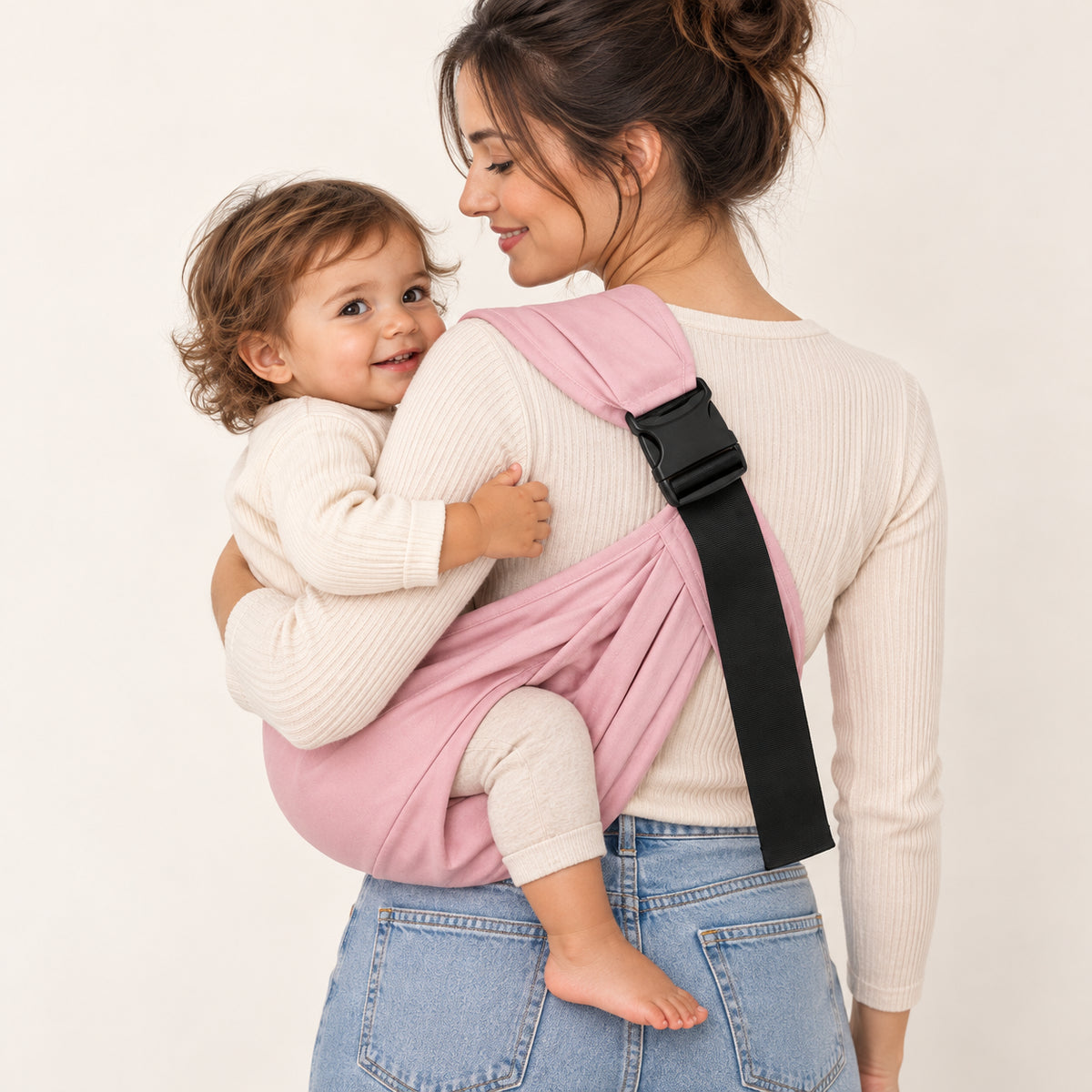 Porte-bébé d'appoint - Coton peigné uni