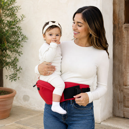 Porte-bébé avec siège intégré et poche latérale