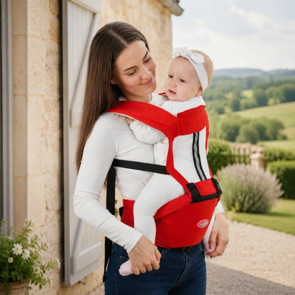 Porte-bébé avec siège intégré et poche latérale