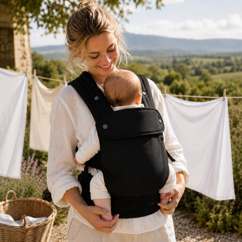 Porte-bébé coton avec assise intégré