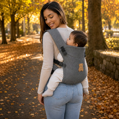 Porte-bébé ventral et dorsal - Broderie grand ourson