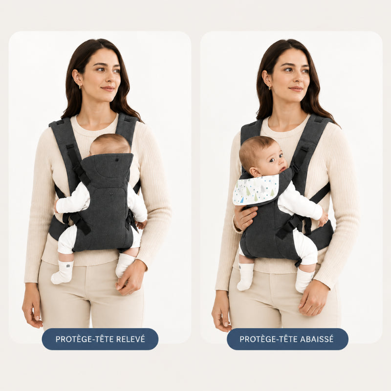 Porte-bébé pliable avec bavoir intégré