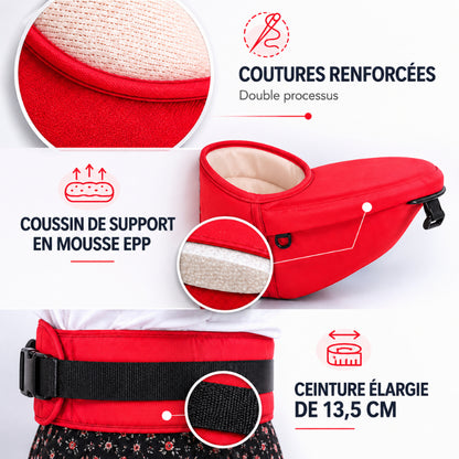 Porte-bébé avec siège intégré et poche latérale