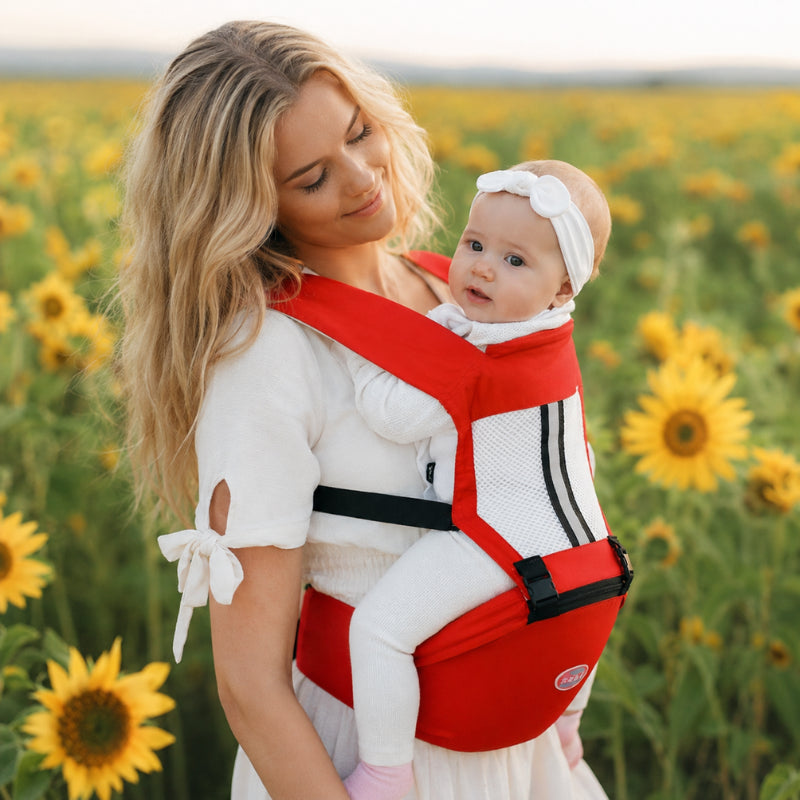 Porte-bébé avec siège intégré et poche latérale